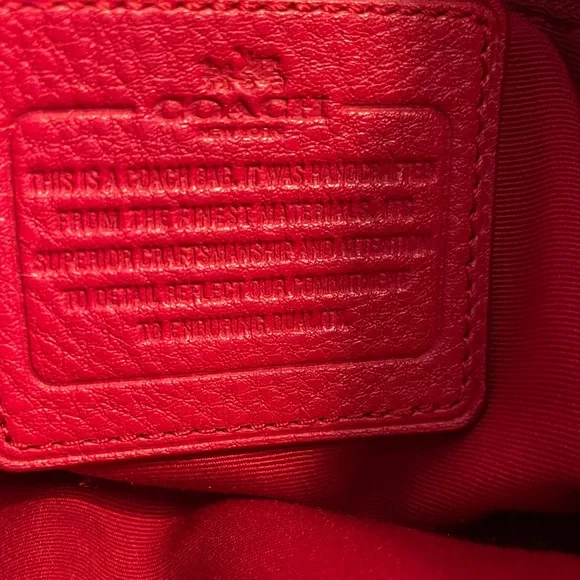 Coach Vibrant Red Leather Hobo Bag - Picture 3 of 6